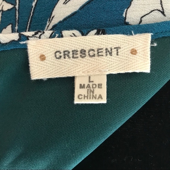 Crescent “Camila” Teal Floral Babydoll Swing Tunic Dress - Picture 6 of 8